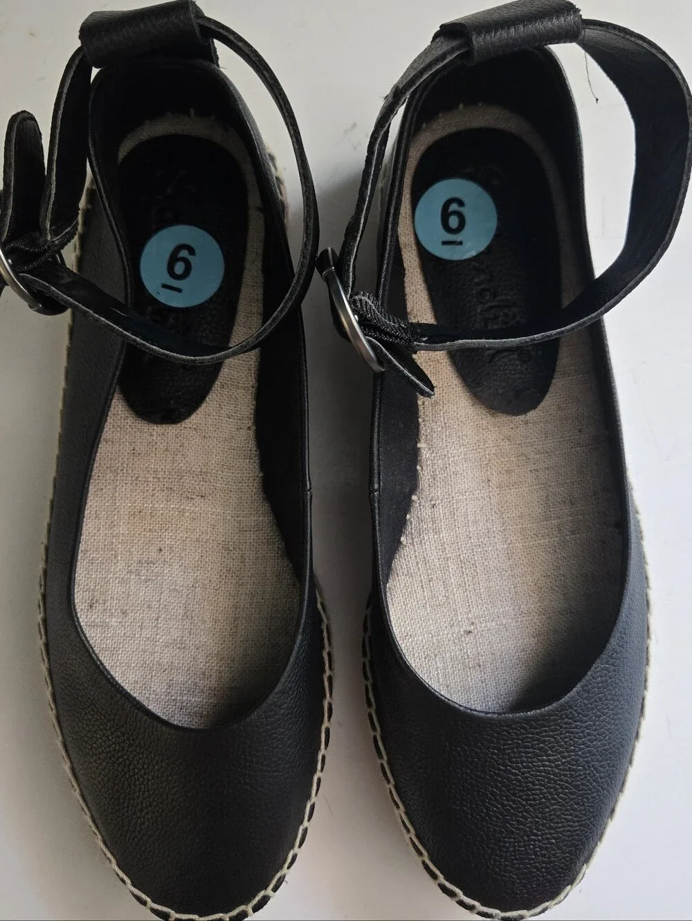 Splendid Black Ankle Strap Espadrille Flats Women’s Size 6 Casual Chic Summer